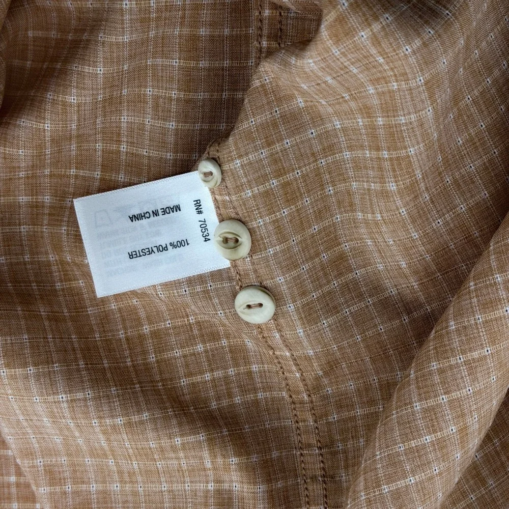Orvis Western Yoke Fishing Shirt Men Large Orange Plaid Long Sleeve Button Down‎